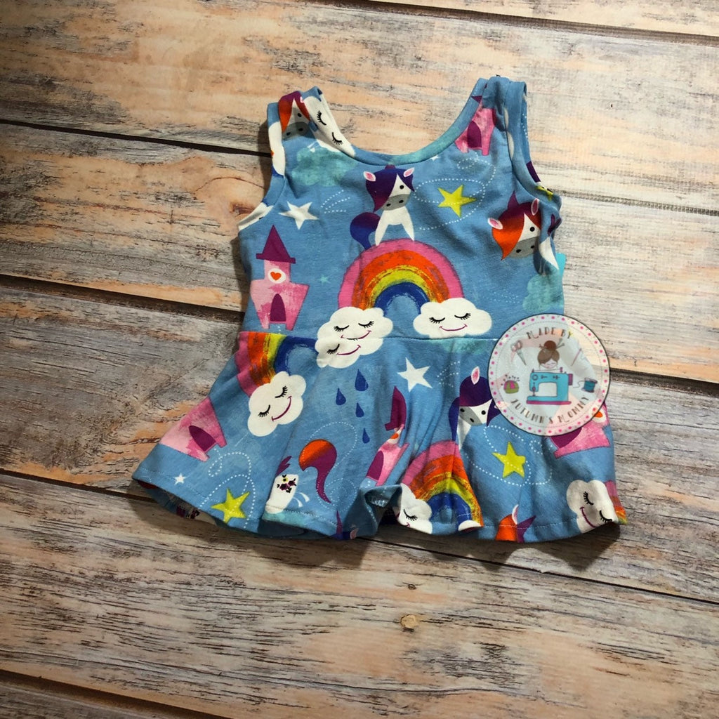 ready to ship peplum unicorn girls top