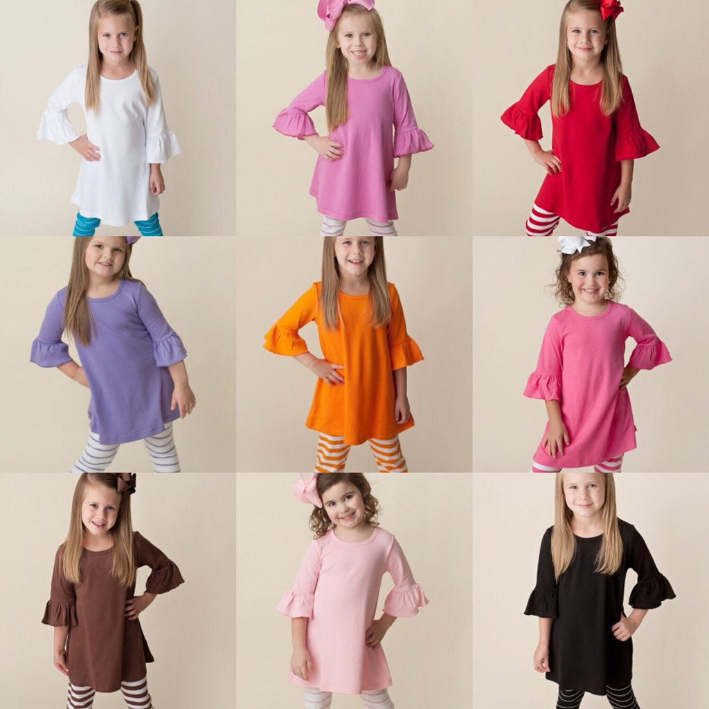 Lilly beaded pumpkin girls appliqué tunic top shirt