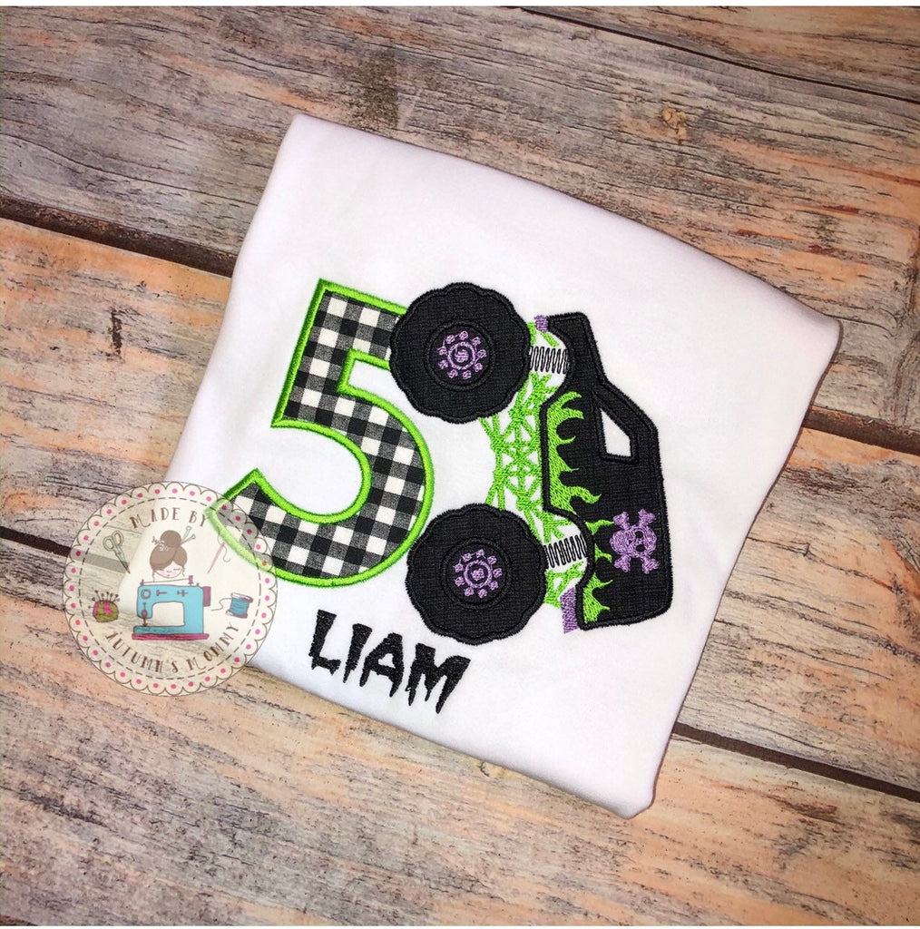 Monster Jam - Monster trucks birthday shirt for boys, skull truck