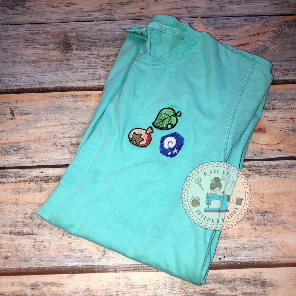 Animal crossing adult tee shirt - comfort colors - embroidery design