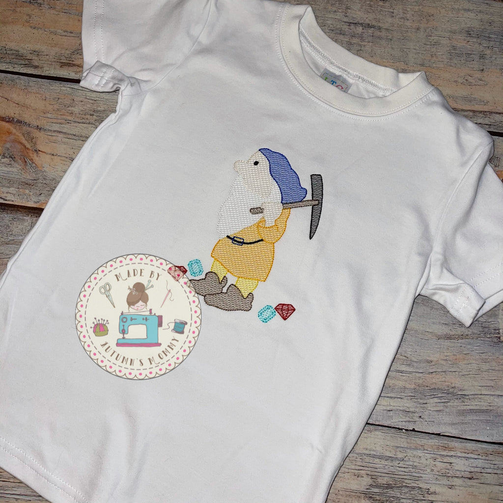 Seven Dwarf Sketch embroidery shirt baby boy, toddler boy, boys T-shirt, top, bodysuite, movie characters, family vacation, birthday gift