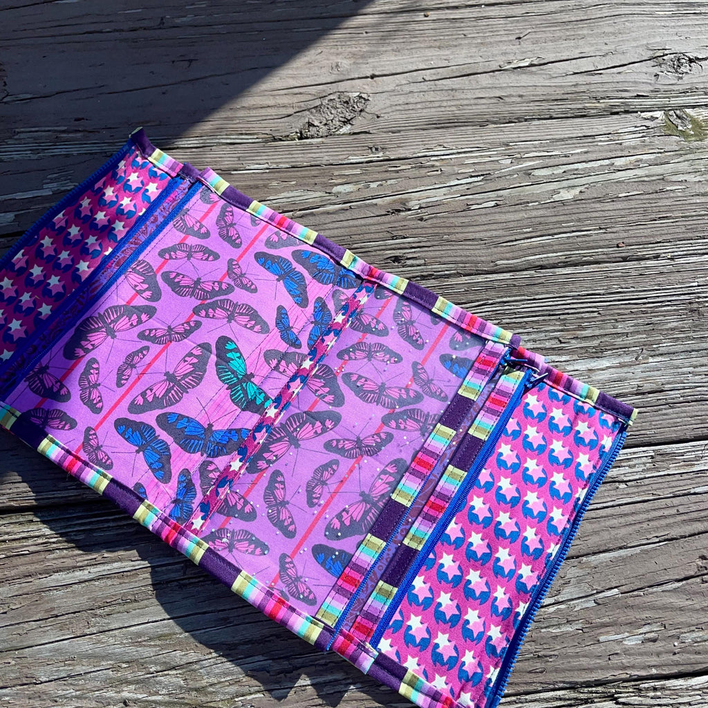 Tula pink Anna Maria Horner, Annya Hooey Booklet pouch ready to ship perfect for makeup or sewing and quilting notions gift, quilter