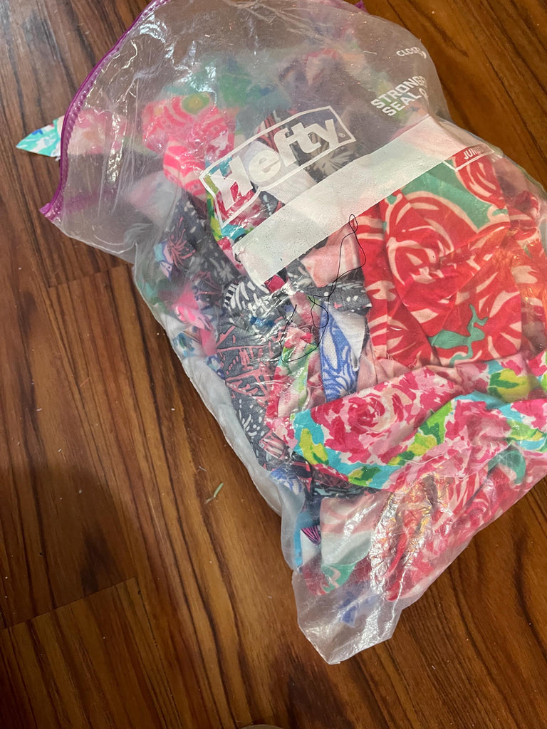 Lilly P fabric scraps for quilting, crafting, embroidery