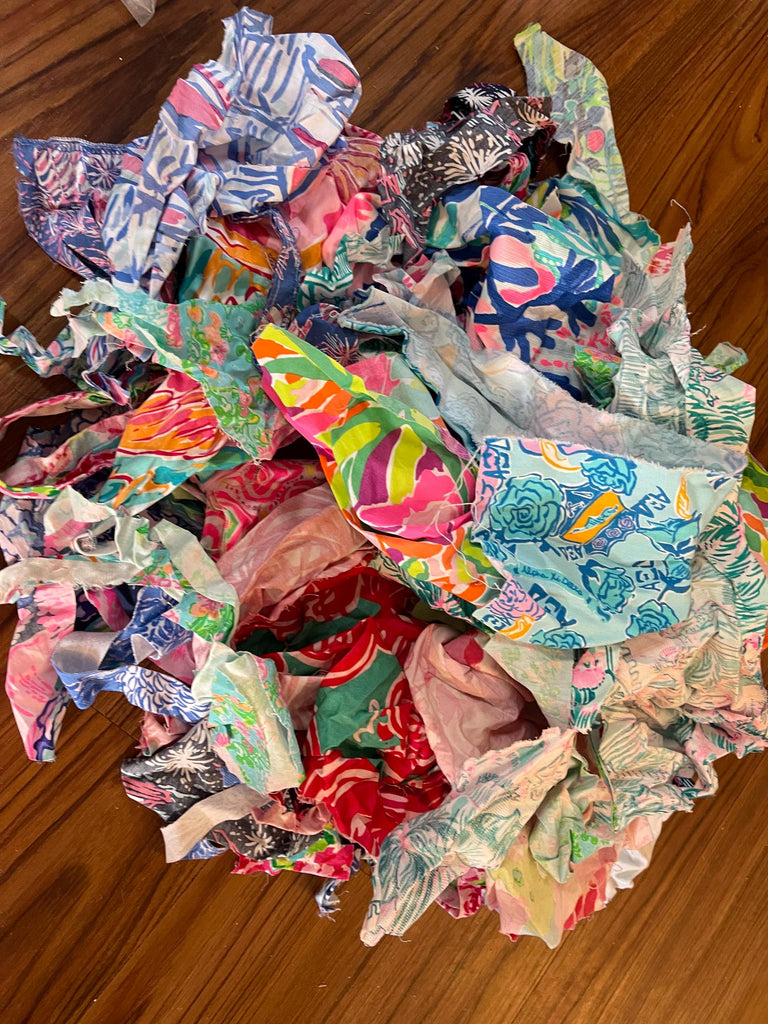 Lilly P fabric scraps for quilting, crafting, embroidery