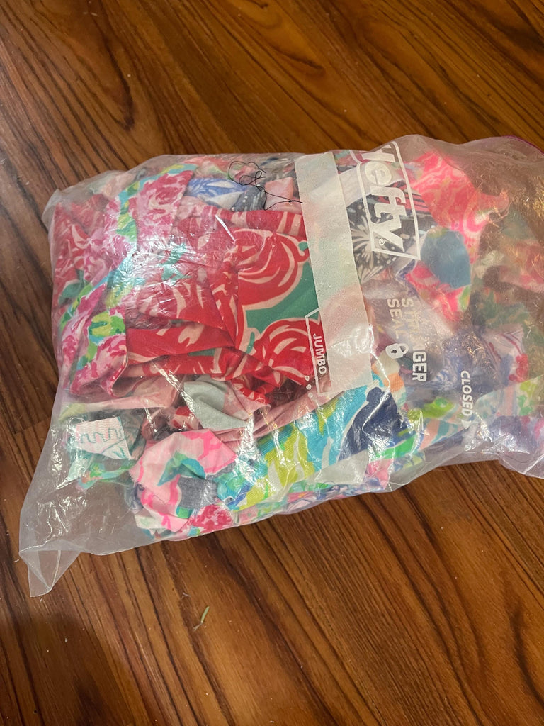 Lilly P fabric scraps for quilting, crafting, embroidery