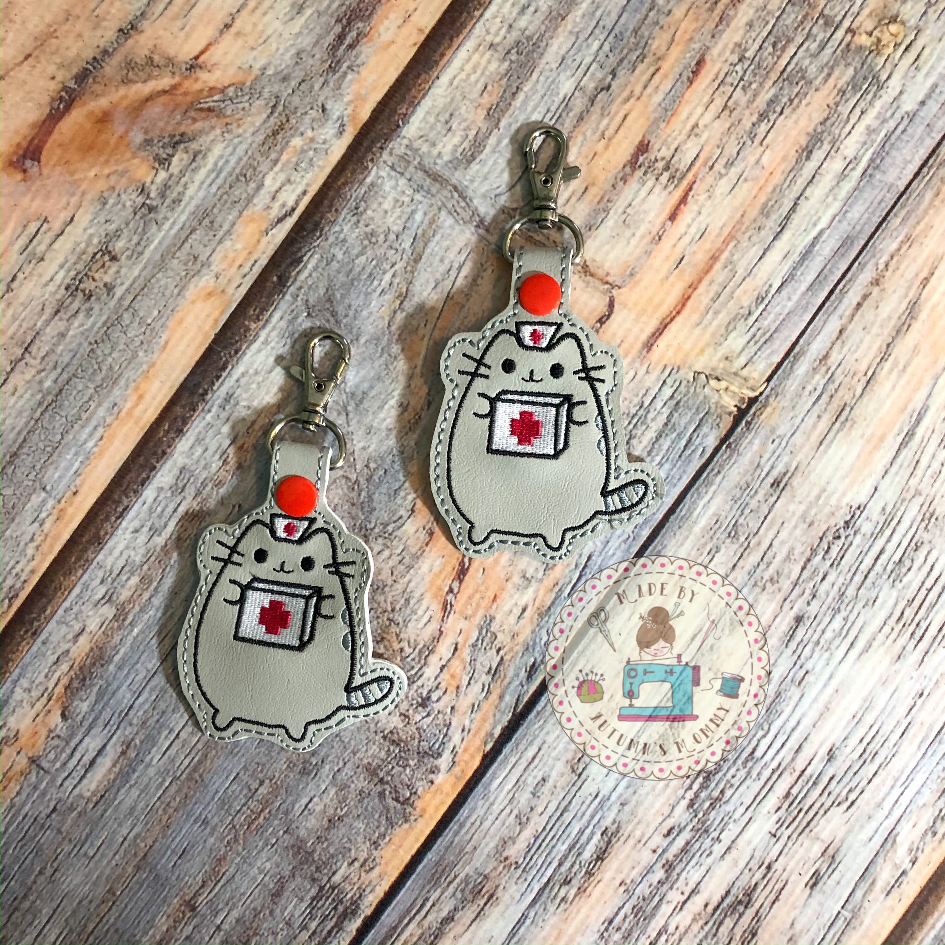 Pusheen The Cat keychain - nurse kitty – MadeByAutumnsMommy